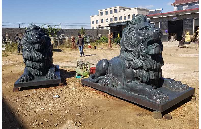 銅雕塑廠家，歐式銅獅子，匯豐銀行銅獅子