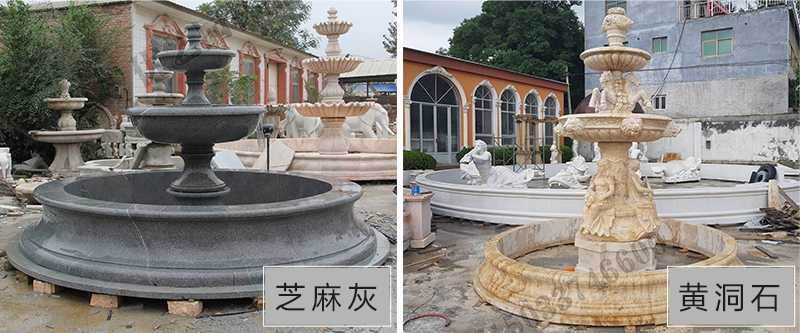 大理石景觀噴泉材質(zhì)，石雕噴泉工廠，定制大理石景觀噴泉