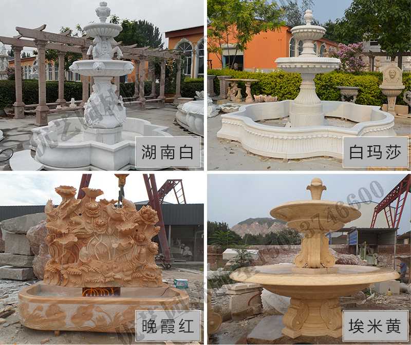 大理石景觀噴泉材質，石雕噴泉工廠，定制大理石景觀噴泉