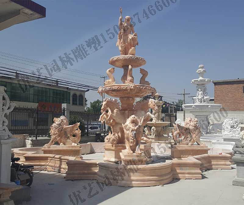 大理石景觀噴泉，歐式大型噴泉，石雕噴泉廠家