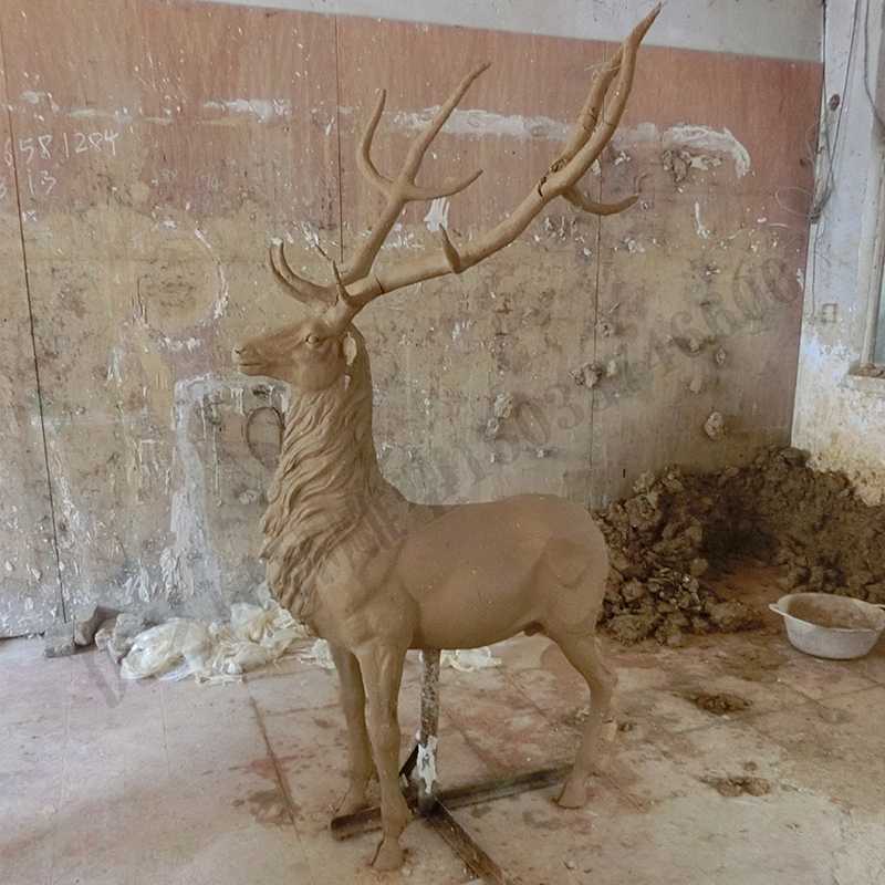 銅鹿泥模，麋鹿泥模，青銅鹿雕塑，銅鹿擺件4.jpg