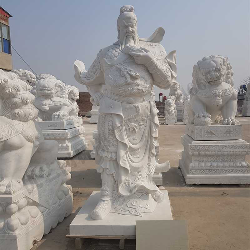 漢白玉關(guān)公像，石雕關(guān)公像，大理石關(guān)公雕像，關(guān)羽雕像，河北石雕關(guān)公廠家.jpg