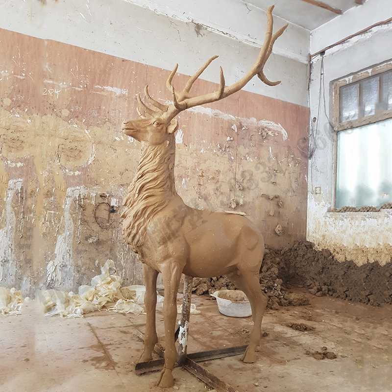 銅鹿模型，銅麋鹿雕塑，麋鹿模型，銅麋鹿泥模1.jpg