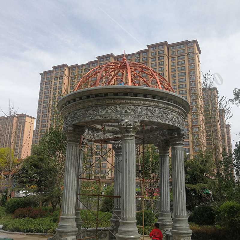 公園小區(qū)亭子，大理石涼亭安裝